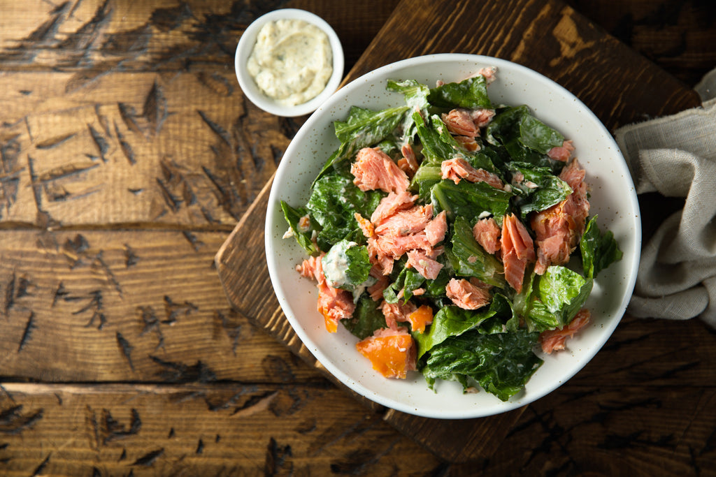 Crispy Baby Potato and Grilled Salmon Caesar salad – Leopards Leap